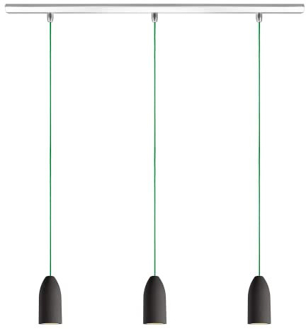 Buchenbusch urban design Dreier Hängeleuchte Küche höhenverstellbar, Hängelampe 3 flammig anthrazit Beton Küchenblock Kochinsel blendfrei rustikal