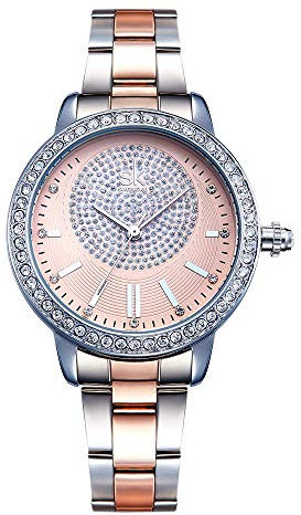 SHENGKE Damenuhr, Kristall, luxuriöse Damenarmbanduhr, Mädchenuhr