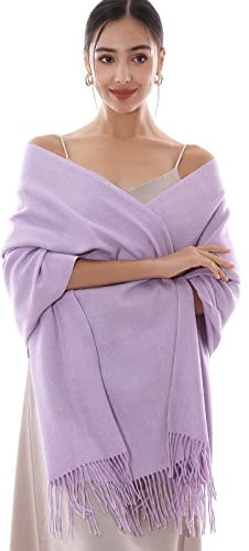 RIIQIICHY Ladies Scarf Lilac Pashmina Shawls and Wraps for Women Wedding Evening Dress Purple Bridesmaid Gifts