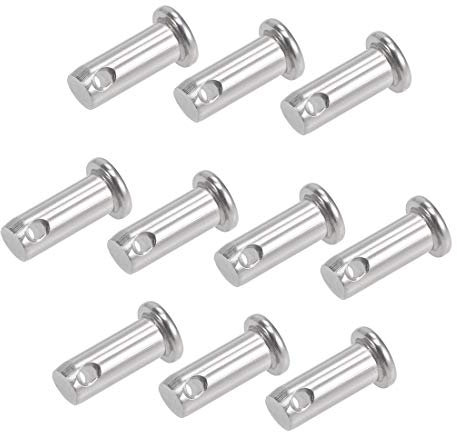 sourcing map 10Stücke Einlochmontage Verbindung Scharnierstift Gabelbolzen 8mm X 20mm flacher Kopf