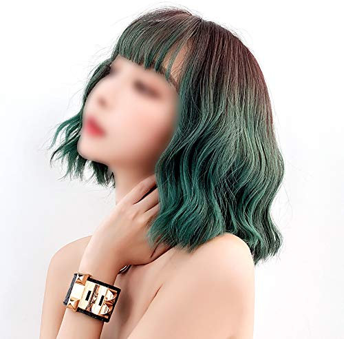 Perücke, sexy, kurz, gelockt, natürlich, Cosplay-Perücke, schön für Damen, Grün