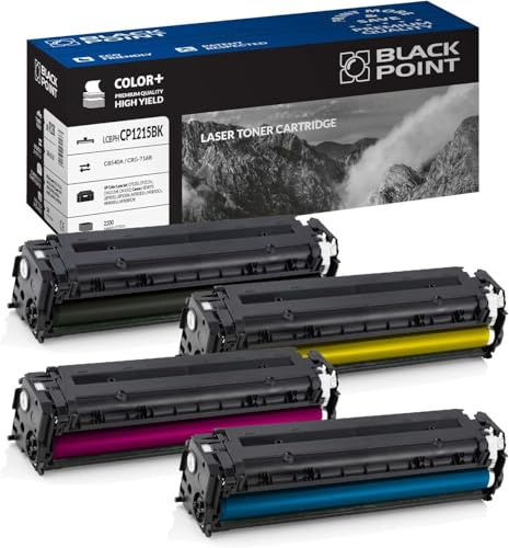 BLACK POINT Toner 4er Set Kompatibel zu HP 125A CB540A CB541A CB543A CB542A für HP Color LaserJet: CP1215, CP1515n, CM1312nfi, CM1312