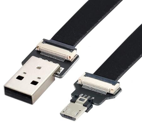 chenyang Cavo piatto Micro USB 2.0 maschio a micro USB maschio a nastro flessibile adattatore 0,5 m