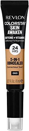 Revlon ColorStay Skin Awaken 5-in-1 Concealer, leichtes, cremiges, langanhaltendes Gesichts-Make-up mit Koffein & Vitamin C, für Unvollkommenheiten, Augenringe und Rötungen, 060 tief, 0,27 Fl Oz
