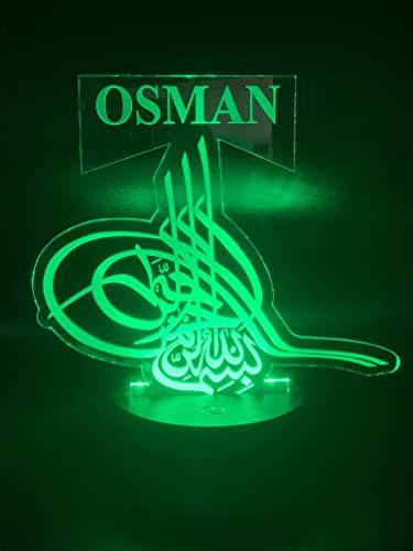 Aina Islamische Geschenke mit Namen Gravur LED Lampe Osmanli Tugra