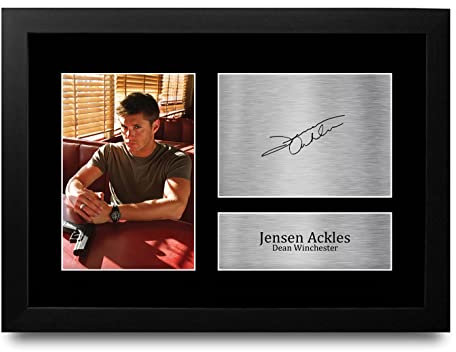 HWC Trading FR A4 Jensen Ackles Supernatural Geschenke Gedrucktes Signiertes Autogramm Foto für Fans von Fernsehshows - A4 Framed