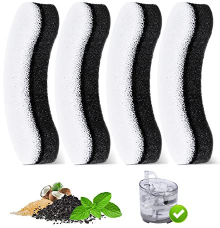 BFLICROY 4 Pcs Pet Water Fountain Filters for WF050 & WF100, Triple Filtration Cat Water Filter Replacement