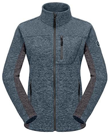 Little Donkey Andy Giacca da donna in pile, per attività all'aria aperta, grigio chiaro, S