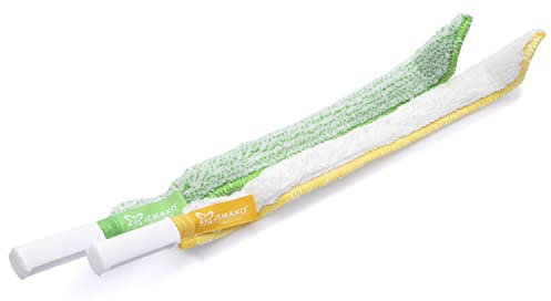 Jemako Sprudelbutler-Set, Flaschenbürste für SodaStream Glasflaschen, Reinigungsfaser, Trocknungsfaser inkl. feinmaschiges Wäschenetz, Grün + Weiß