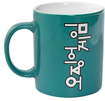 SQUID GAME - Personalised Ceramic Mug + Gift Box - Breakfast Mug with Handle, Microwave and Dishwasher Safe, Gift Ideas, Kids and Teens, 9.5Hx8, 11oz, Green