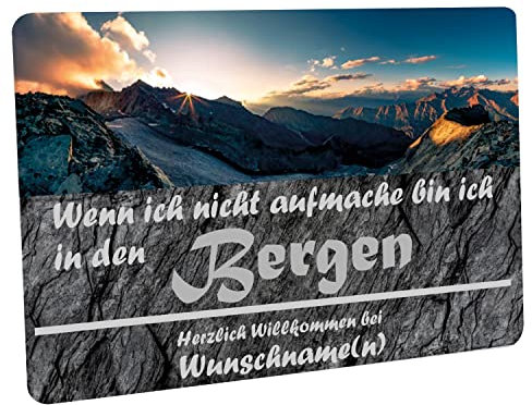 Crealuxe Fußmatte personalisiert - robuste, rutschfeste Fussmatte für Außen & Innen - waschbar - Fußabtreter Türmatte für aussen & an der Haustür - 60x40cm - Wenn ich Nicht aufmache Bergen (Bild)