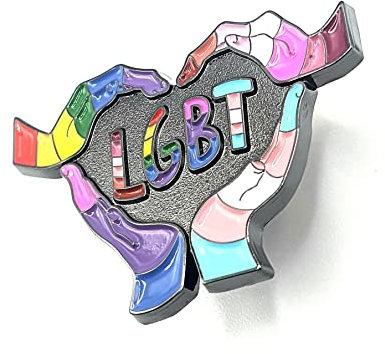 LGBT Hands Of Love Anstecknadel für Lesben, Schwul, Bisexuell, Transgender, Metall, Emaille, Anstecknadel, Metall