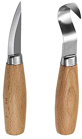 Rianpesn Herramienta para tallar Madera - cinceles para tallar - cinceles Profesionales para tallar Madera, Cuchillos Rectos Machete, Cuchillos Madera para Cortar, Cuchillos