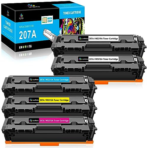 LeciRoba 207A (Mit Chip) für HP W2210X W2211X W2212X W2213X W2210A W2211A W2212A W2213A 207X 207A Toner für HP Color LaserJet Pro MFP-M283fdw MFP-M283fdn MFP-M282nw M255dw M255nw Drucker (5-Packung)
