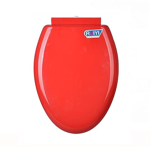 WC Sitz Mit Absenkautomatik,Toilettensitz Farbiger,Klodeckel Mit Quick-Release-Funktion Und Antibakteriell,Ovaler Toilettendeckel, Klobrille Aus Duroplast,Rot