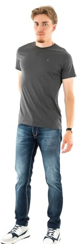 Tommy Jeans Men's Tjm Xslim Jersey Tee Dm0dm04411 S/S T-Shirt, Grey (New Charcoal), XXS