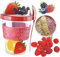 4All Yogurt Pots20oz With Spoon Reuseable 600ml Museli Cup With Lid Overnight Oats container BPA free Breakfast Cup Oatmeal Jars On the GO Cereal Container (Red)