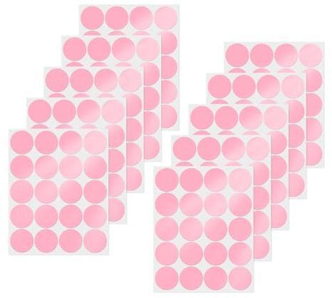 YIKIADA Lot de 200 pastilles adhésives roses En vinyle 50 mm Autocollants ronds amovibles Étanche Pour bureau