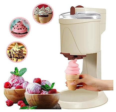 WAOCEO Sorbetière Sorbetiere Machine à crème glacée Molle Semi-Automatique 1000 ML crème glacée Domestique Faisant la Machine Fruit Dessert Yaourt cône Fabricant de crème glacée Gelato Maker