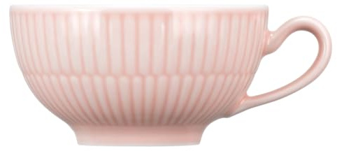 Seltmann Weiden Amina Teetasse, 220 ml, Große Teeobertasse mit dezentem Reliefmuster, Spülmaschinen- und Mikrowellenfest, Porzellan, Rosé