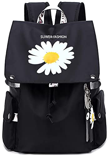 Travistar School Bags for Teenage Girls Backpack Womens Waterproof Book Bags Elementary Junior High University Casual Backpacks with Laptop Compartment & Anti Theft Bag Travel Hiking Daisy