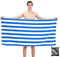 Strandtuch XXL160x90cm,Blauer Streifen Mikrofaser Badetuch Saunatuch,Strandtücher leicht und schnelltrocknend,Strandhandtuch Sandfrei mit Tasche,Handtuch für Damen Herren Reise Urlaub Schwimmen Yoga