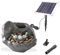 esotec Solar Vogelbadbrunnen mit Akku + LED outdoor, Gartenliebhaber-Geschenk, Stein Vogelpaar, Springbrunnen außen, Gartenbrunnen Wasserspiel, Katzenbrunnen Zierbrunnen, dunkelgrau H=17cm 101320