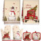 Jingmore Küchendekorationsset, Kürbis-Küchentücher, Ofenhandschuhe und Topflappen, Thanksgiving, Geschirrtücher, LKWs, Ofenhandschuhe und Topflappen zum Backen (Weihnachts-Schneemann-Stil), 6-teilig