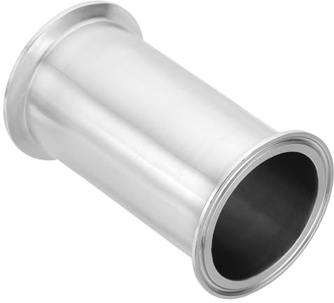 PATIKIL 2 1/2in OD Tri Clamps Tube, Sanitary Tri Clamps Spool Tube with 3in Ferrule Ends Sanitary Exhaust Pipe Tubing Flange Ferrule 304 Stainless Steel for Brewery,100mm/3.94in L