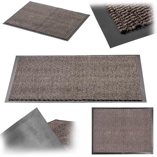 KADAX rutschfeste Schmutzfangmatte, Türmatte für den Innen- und Außenbereich, Fußmatte für Eingangsbereiche und Haustüren (Braun, 120x240 cm)
