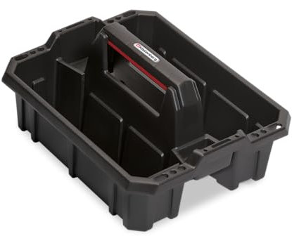 Stolmet Tool Storage Tote Tray Heavy Duty Caddy Holdall Deep Compartment Kilka Models Tool Tray Black (Model 2)