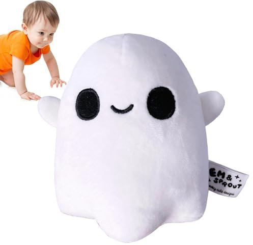 Halloween Geist Plüschtier, 10 cm Großer Plüsch Geist, Kuscheltier Halloween Geist Kissen Lustiges Geister Stofftier, Geisterstofftier Halloween Geist Dekokissen Für Kinderzimmer Sofa Dekoration