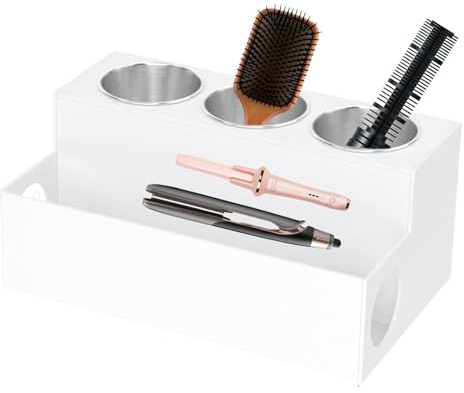 Naqqios Organizer per accessori per capelli, organizer per accessori per capelli, porta spazzole per capelli da bagno, organizer e supporto per strumenti per acconciature in acrilico, per accessori