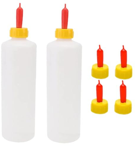 Milisten 2sets Small Animal Feeding Bottle Goat Supplies Replaceable Lamb Feeder Bottle for Newborn Livestock Farmhouse Ranch Feeding Tool
