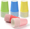 PARTY GO 50 Pcs 9 Multi-Color Paper Cups for Dinner and Dessert, Disposable Plates Party Supplies Pack for Graduation Holiday Wedding Birthday Party Decorations (Red Yellow Blue Green Pink)