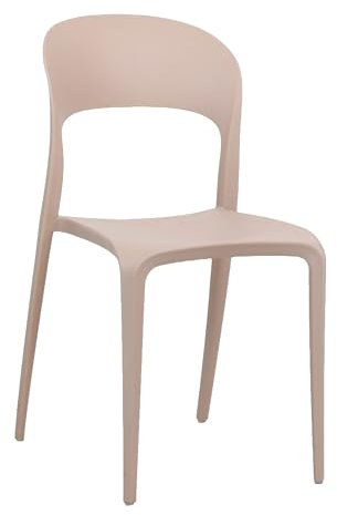 Totò Piccinni Sedia Omega in Polipropilene Moderne Design Impilabile,(L) 43x(P) 50x(A) 84 cm (1, New Rosa Cipria)