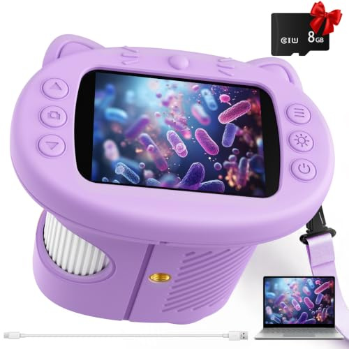 Yidoroye Microscope Enfant,1000X Microscope Numérique pour Enfants (Violet)