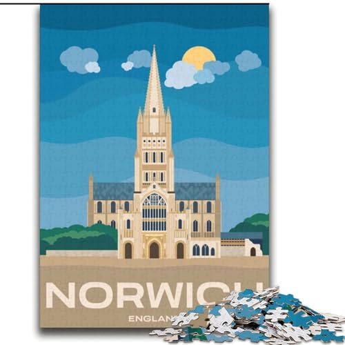 2000 Pieces Jigsaw Puzzle for Adults& Teens Norwich England, Toys Educational Games Stress Relieving Great Gifts And Toys 70x100cm