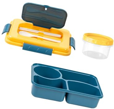 Fazvncv Contenitore per alimenti isolato multiuso con sezioni separate, porta zuppe, adatto al microonde, per pasti caldi, portapranzo con scomparti