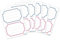 HERMA 5781 Buchetiketten zum Beschriften neutral blau roter Rand, 12 Stück, 78 x 53 mm, selbstklebend, liniert, Buchaufkleber für Schule Kinder Mädchen Jungen, blanko Heftetiketten Aufkleber, weiß