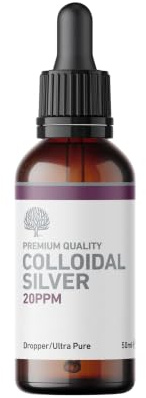 Nature’s Greatest Secret Antibacterial Colloidal Silver 20ppm Dropper Bottle 50ml | Crystal-Clear Ionic | pH 9.0 | Natural & Vegan | Colloidal silver for humans, crystal-clear ionic formula, pH 9.0, natural and vegan, dropper bottle