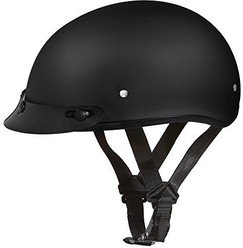 Daytona Helmets Half Skull Cap Motorcycle Helmet ? DOT Approved [Dull Black] [S] [W/ Visor]