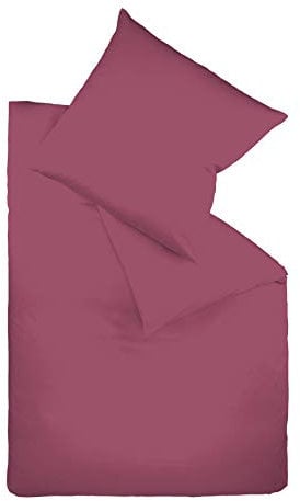 Fleuresse Colours Bettwäsche, Uni-Mako-Satin, beere, 155 x 220 cm