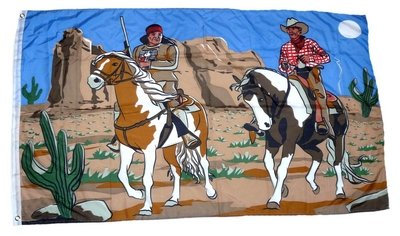 Flagge Fahne Cowboy & Indianer 90 x 150 cm FLAGGENMAE®