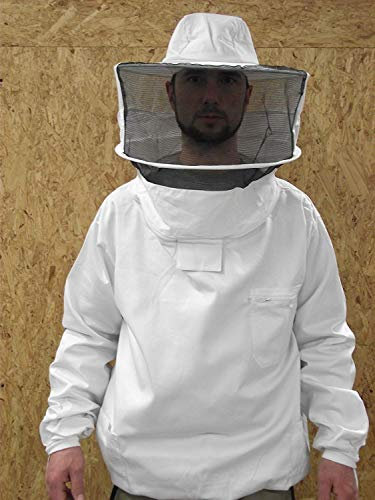 Förster-Fellnest Qualitäts Imkerbekleidung: Imkerblouson, Imkerhemd, Tunika, mit Abnehmbarer Haube in der Größe S (46/48)