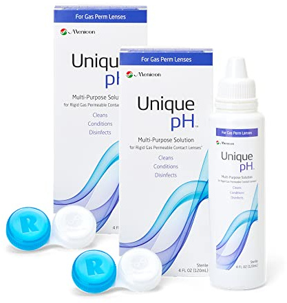 Menicon Unique pH Multi-Purpose Solution + RGP Lens Case. TWO 4 fl oz (120ml) bottles