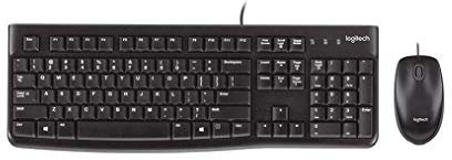 Logitech MK120 Kabelgebundenes Tastatur-Maus-Set, Optische Maus, USB-Anschluss, PC/Laptop, Hebräisches Layout - Schwarz