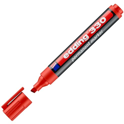 Edding 3 Marker edding 330 Permanent, Körper Kunststoff, Keilspitze – Farbe rot