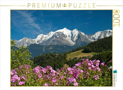CALVENDO Puzzle Blick vom Dorf Cordon auf das Mont-Blanc-Massiv | 1000 Teile Lege-Größe 64 x 48 cm Foto-Puzzle für glückliche Stunden