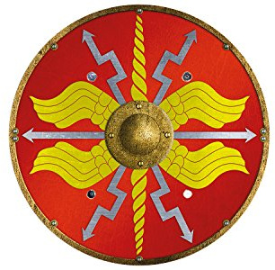 Holzspielerei Römerschild rund